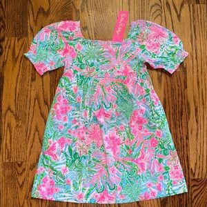 Lilly Pulitzer girls mini Delaney dress Amalfi blue leaf it wild sizes M & L NWT